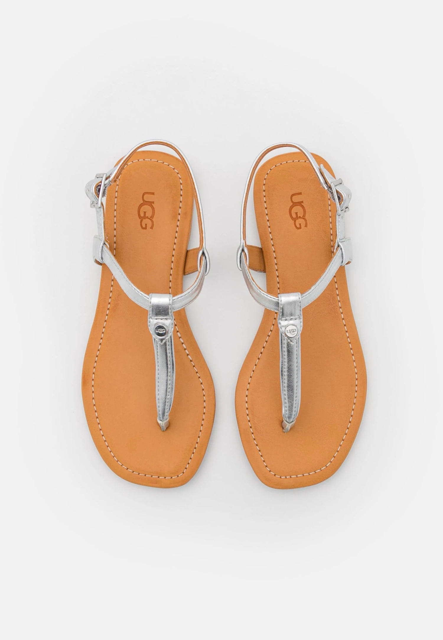 Ugg Madeena - T-Bar Sandals - Silver Metallic - Image 6