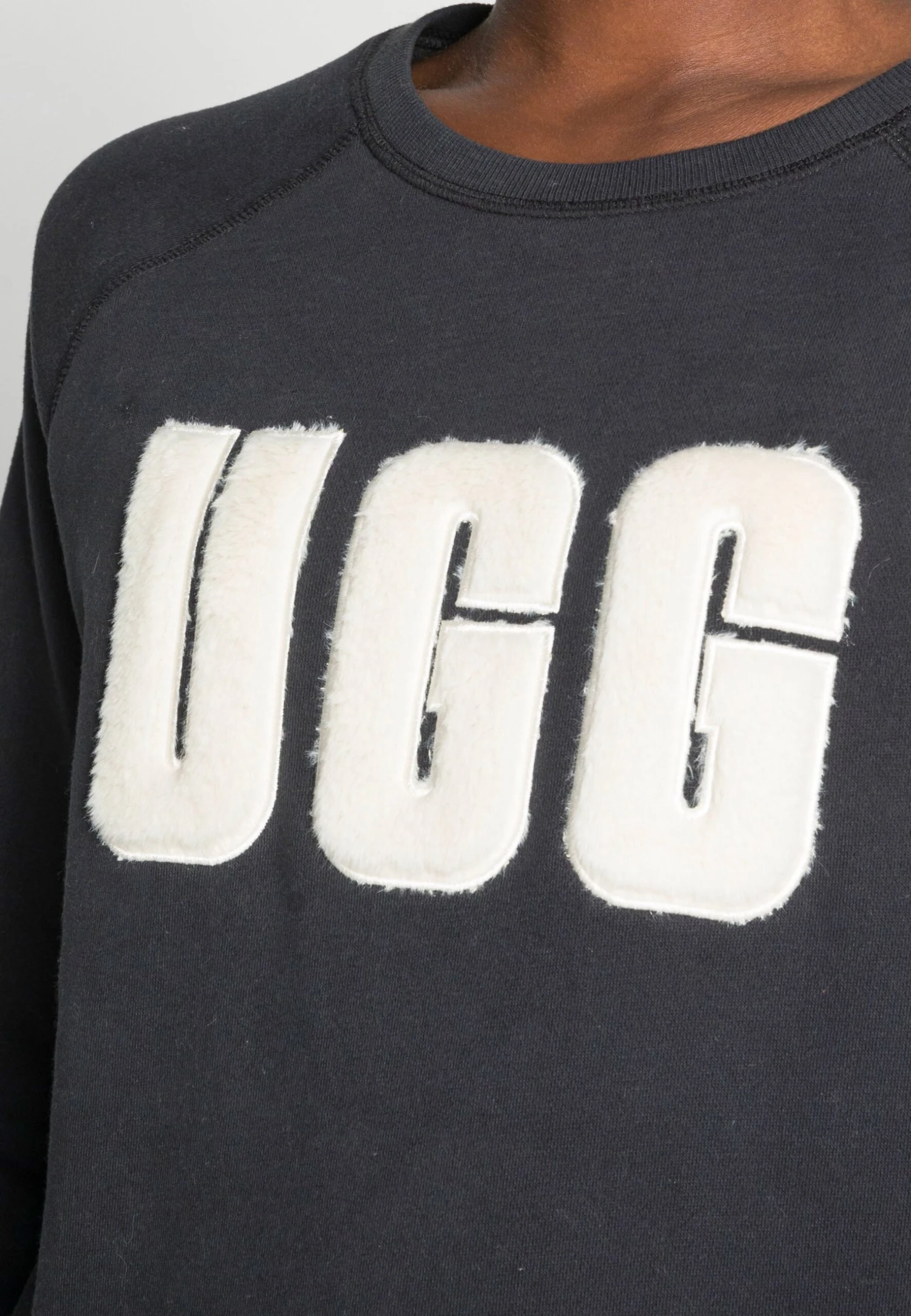Ugg Madeline Fuzzy Logo Crewneck - Sweatshirt - Black / Cream - Image 5
